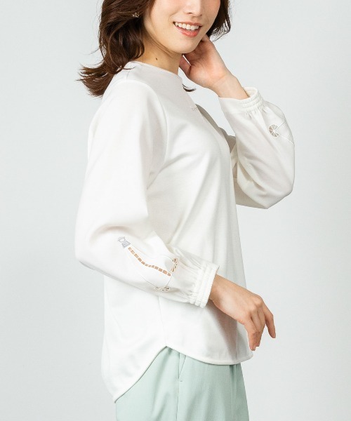 タグ付き未使用　スタジオピッコーネ　STUDIO PICONE ロンT　ホワイト STUDIO PICONE（スタジオピッコーネ） tシャツ 袖切替ポンチプル