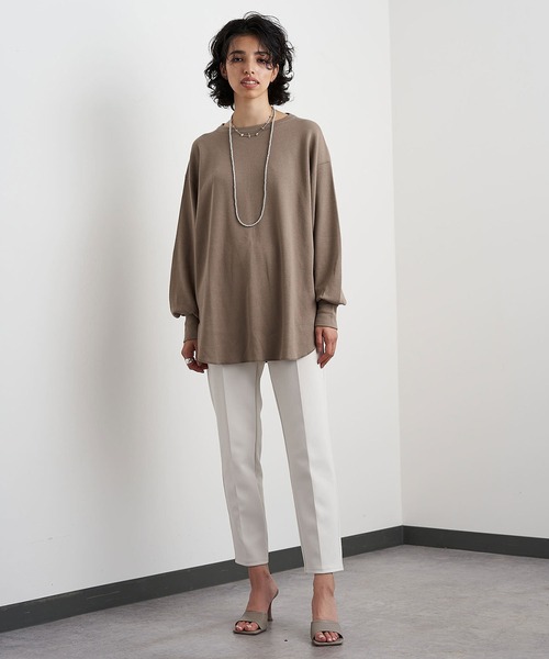 「Whim Gazette」 長袖カットソー FREE オフホワイト レディース_画像9