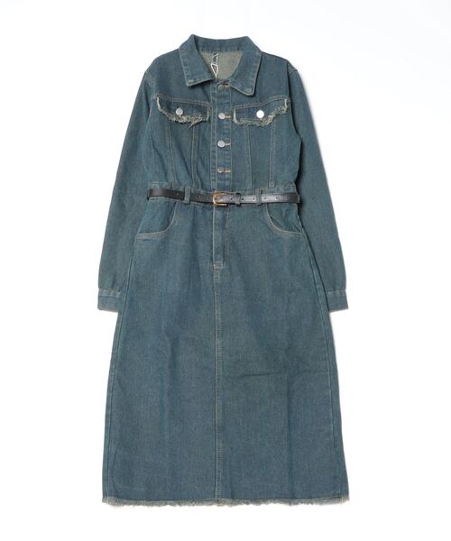 「gossip!ロサンゼルス」 シャツワンピース S インディゴブルー レディース_画像3