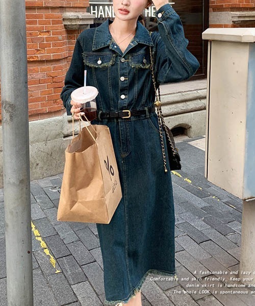 「gossip!ロサンゼルス」 シャツワンピース S インディゴブルー レディース_画像7