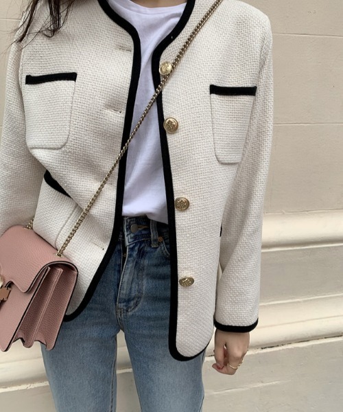 「by muni:r」 ノーカラージャケット FREE ブラック レディース_画像2