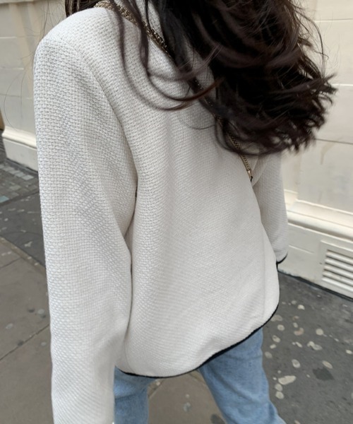 「by muni:r」 ノーカラージャケット FREE ブラック レディース_画像4