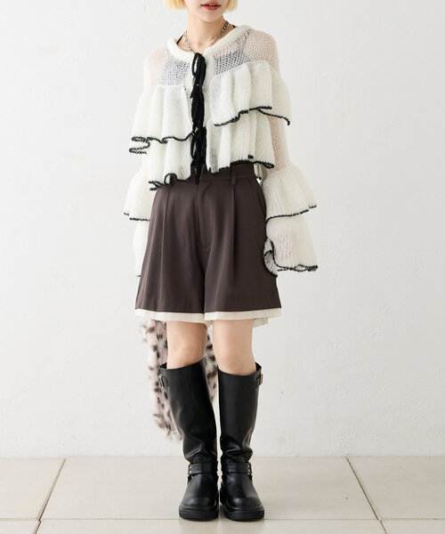 「w closet」 ニットカーディガン FREE ネイビー レディース_画像8