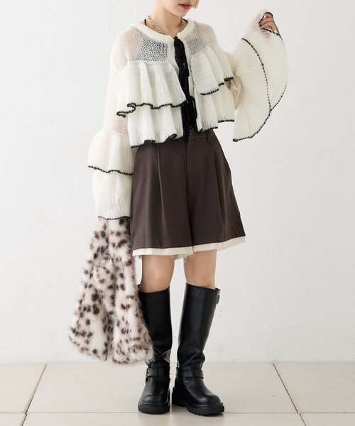 「w closet」 ニットカーディガン FREE ネイビー レディース_画像9