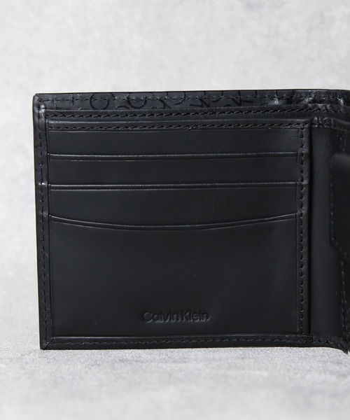【新品】カルバンクライン 2つ折り財布 CKロゴレディースウォレット 軽量 黒 Calvin Klein（カルバン・クライン） 財布 ロゴ2つ折り財布 メンズ
