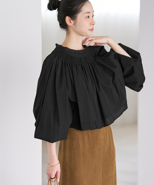 plage（プラージュ） ブラウス シャツ IND VOIL SHIRRING ブラウス