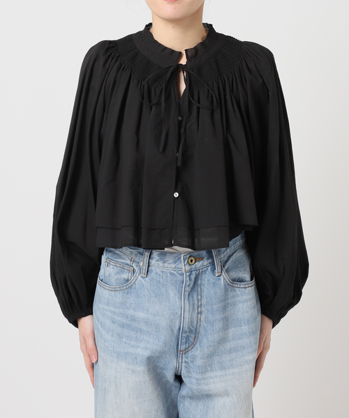 plage（プラージュ） ブラウス シャツ IND VOIL SHIRRING ブラウス