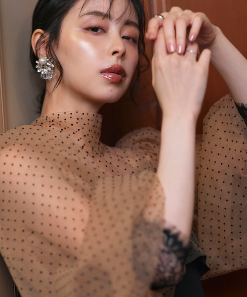 「RUIRUE BOUTIQUE」 長袖ワンピース M ブラック×グレー レディース_画像8