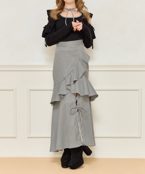 「apres jour」 ロングスカート X-LARGE ブラック レディース_画像5