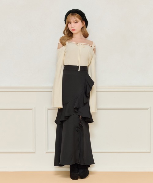「apres jour」 ロングスカート X-LARGE ブラック レディース_画像6