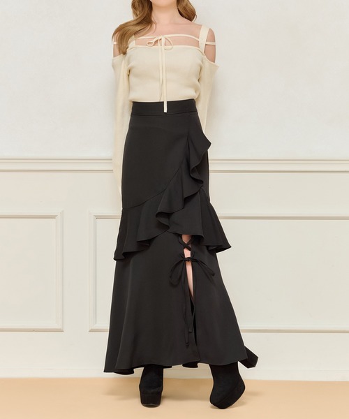 「apres jour」 ロングスカート X-LARGE ブラック レディース_画像8