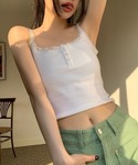 カップ付き キャミソール カップ付ヘンリーレー...の詳細画像3