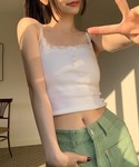 カップ付き キャミソール カップ付ヘンリーレー...の詳細画像4