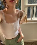 カップ付き キャミソール カップ付ヘンリーレー...の詳細画像1