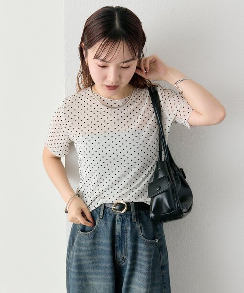 mystic（ミスティック） tシャツ 半袖 ドットシアーTOPS レディース