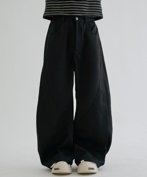 ワイドパンツ スラックス Switch seam flare slacks / スイッチシーム