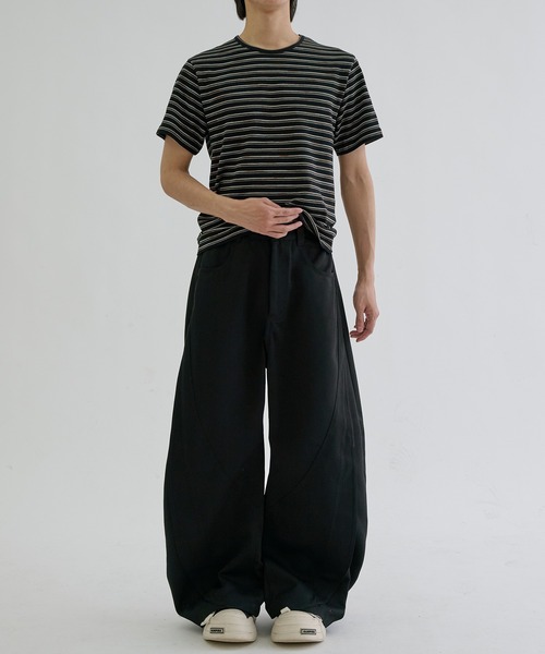 ワイドパンツ スラックス Switch seam flare slacks / スイッチシーム
