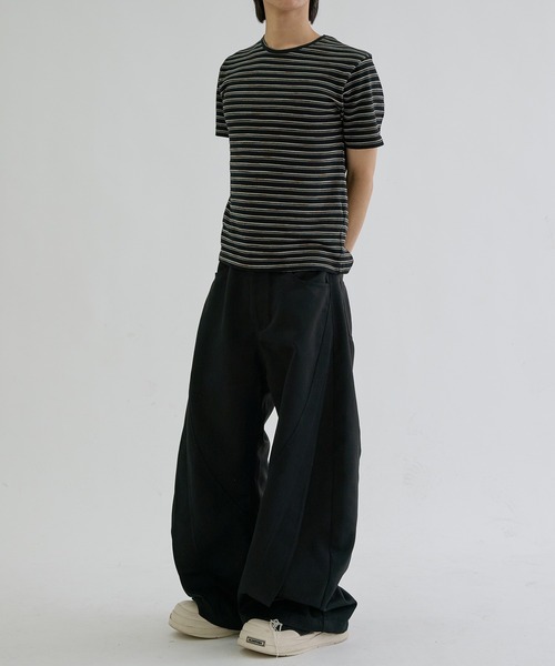 ワイドパンツ スラックス Switch seam flare slacks / スイッチシーム