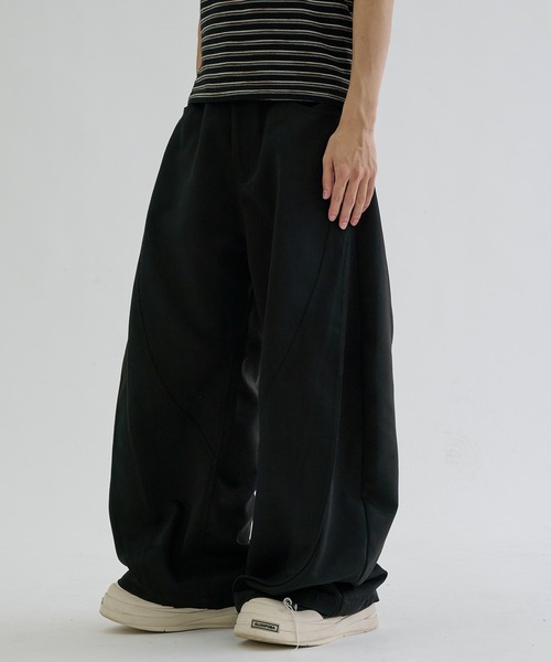 ワイドパンツ スラックス Switch seam flare slacks / スイッチシーム