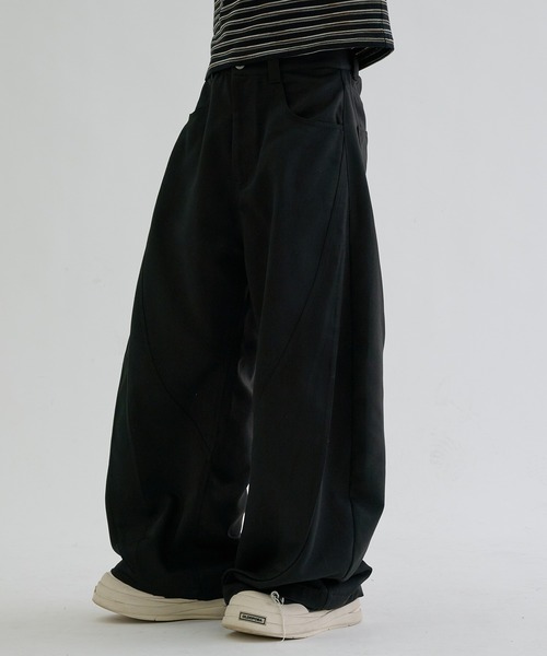 ワイドパンツ スラックス Switch seam flare slacks / スイッチシーム