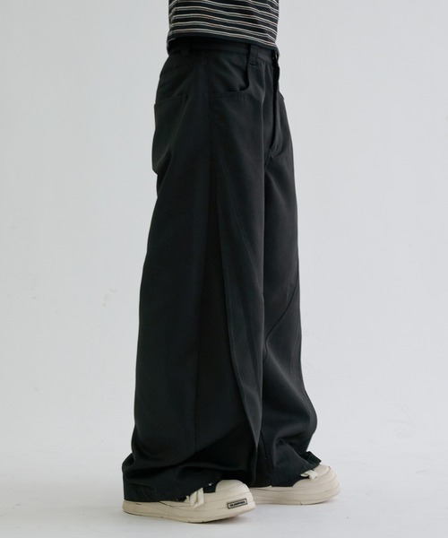 ワイドパンツ スラックス Switch seam flare slacks / スイッチシーム