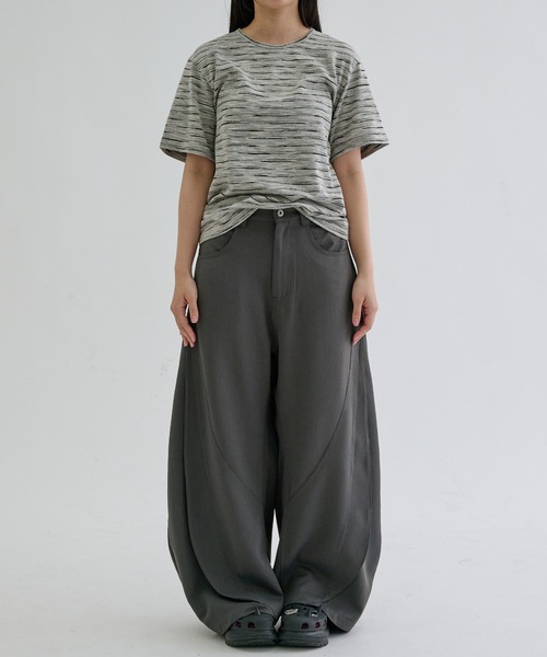 ワイドパンツ スラックス Switch seam flare slacks / スイッチシーム