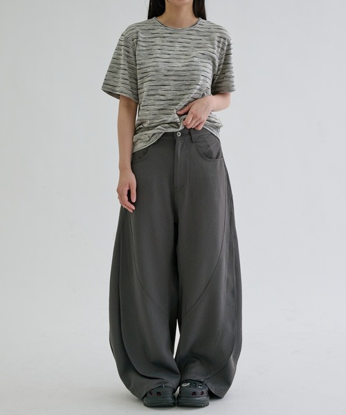 ワイドパンツ スラックス Switch seam flare slacks / スイッチシーム