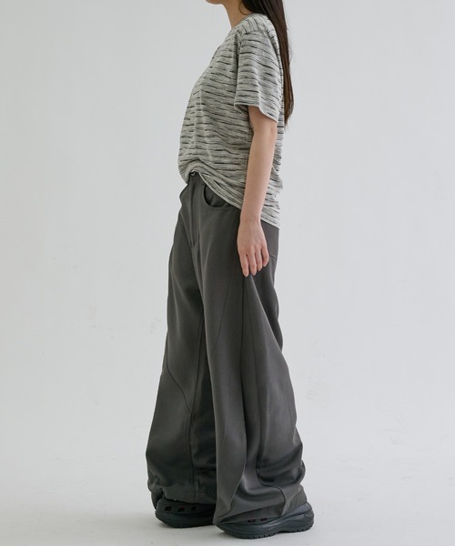 ワイドパンツ スラックス Switch seam flare slacks / スイッチシーム