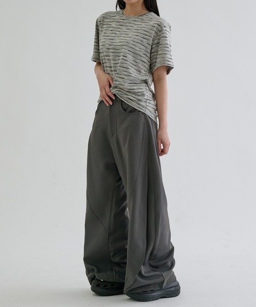 ワイドパンツ スラックス Switch seam flare slacks / スイッチシーム