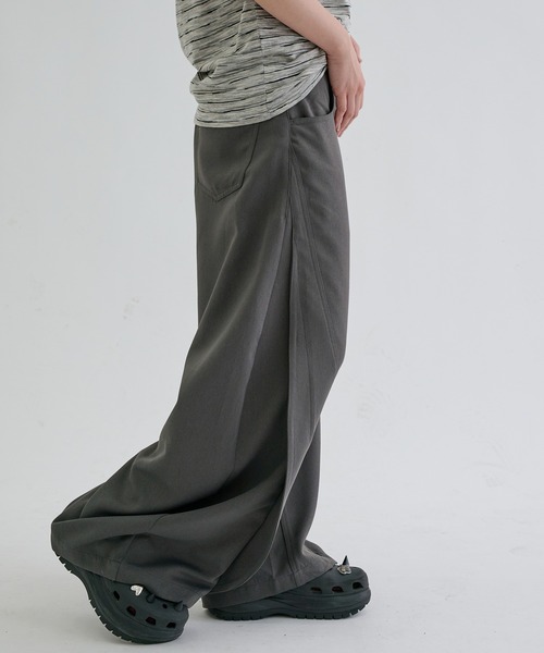 ワイドパンツ スラックス Switch seam flare slacks / スイッチシーム