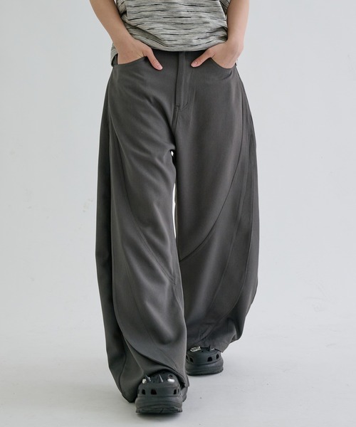 ワイドパンツ スラックス Switch seam flare slacks / スイッチシーム