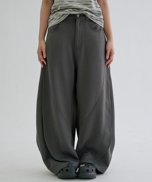 ワイドパンツ スラックス Switch seam flare slacks / スイッチシーム