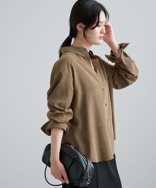 IENA（イエナ） ブラウス シャツ 「手洗い可」フィブリルキュプラ