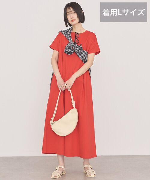 「AMERICAN HOLIC」 半袖ワンピース L レッド レディース_画像2
