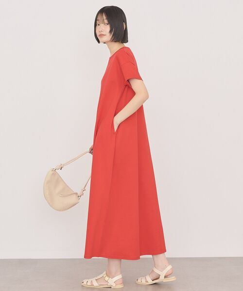 「AMERICAN HOLIC」 半袖ワンピース L レッド レディース_画像4