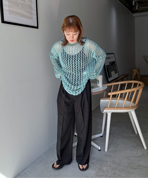 「feepur」 スラックス MEDIUM グレー レディース_画像5