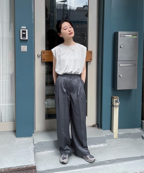 「feepur」 スラックス MEDIUM グレー レディース_画像7