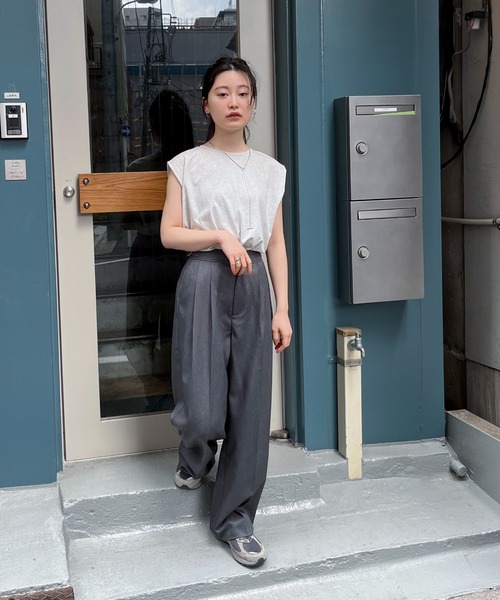 「feepur」 スラックス MEDIUM グレー レディース_画像8