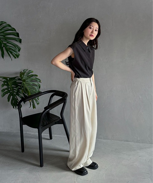 「feepur」 スラックス MEDIUM グレー レディース_画像9