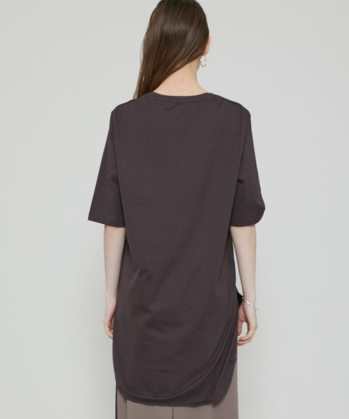 美品★ATON (エイトン) ラウンドヘムTシャツ ネイビー　サイズ:2 優待価格[ATON]ラウンドヘムTシャツ | KOBUNSHA SELECT SHOP | 優待