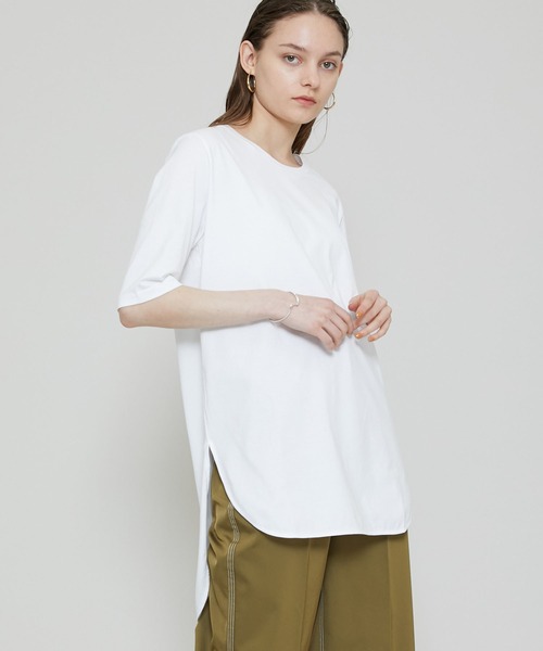 ATON エイトン ラウンドヘム Tシャツ 七分袖 ATON（エイトン） tシャツ Tシャツ 【】ROUND HEM T-SHIRT/ラウンド