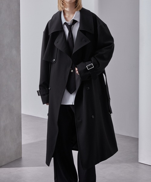 Loose（ルース） トレンチコート コート モードオーバー ハイネック