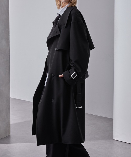Loose（ルース） トレンチコート コート モードオーバー ハイネック