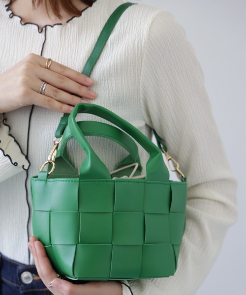 deux amour ショルダーバッグ バッグ 2wayクロス編みバッグ レディース