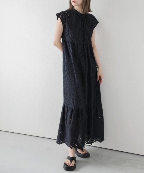 【美品】カットワークティアードワンピース SUGAR BISKET ワンピース カットワーク ティアードワンピース