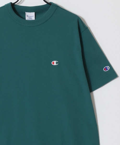 チャンピオン刺繍目玉ワンポイントスリーブロゴTシャツtシャツワントーン雰囲気無地 Champion - チャンピオン刺繍目玉ワンポイントスリーブロゴTシャツt