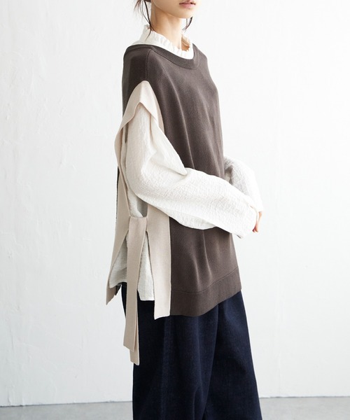 LBC（エルビーシー） ニット セーター 2WAYサイドリボンベスト