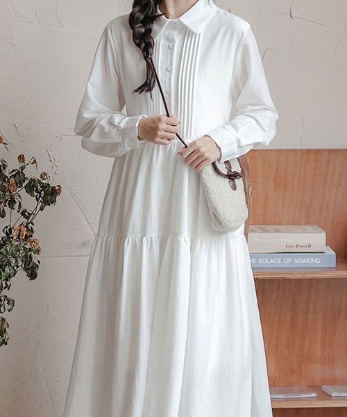 gossip!ロサンゼルス ワンピース ラペル フレアギャザーワンピース