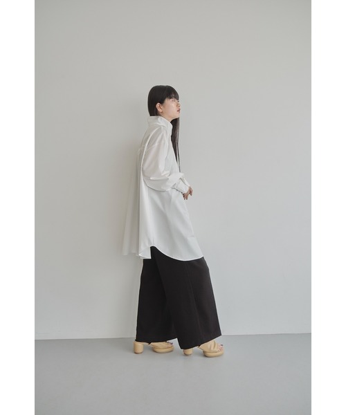 【Abor】ハイネックシャーリングオーバーシャツ High Neck Shirring Over Shirt – Abor