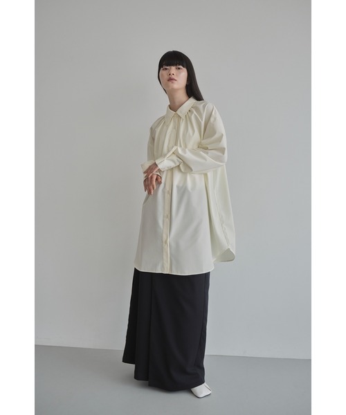 【Abor】ハイネックシャーリングオーバーシャツ High Neck Shirring Over Shirt – Abor